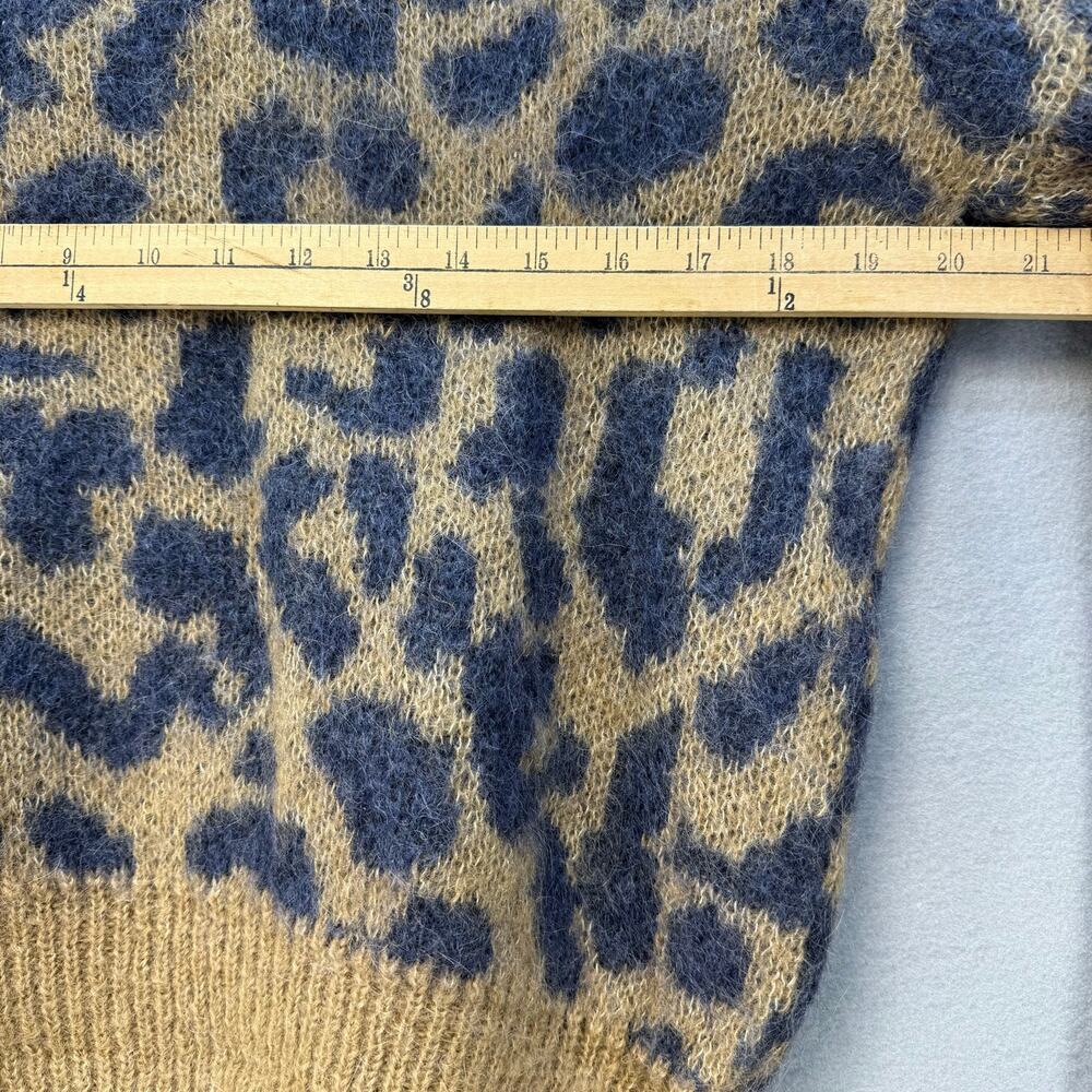 La Maille Cezane Sweater Women's XS Brown Black Cheetah Alpaca Angora Mohair - Picture 5 of 9